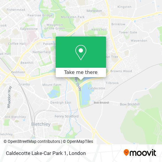 How to get to Caldecotte Lake Car Park 1 in Milton Keynes by Bus