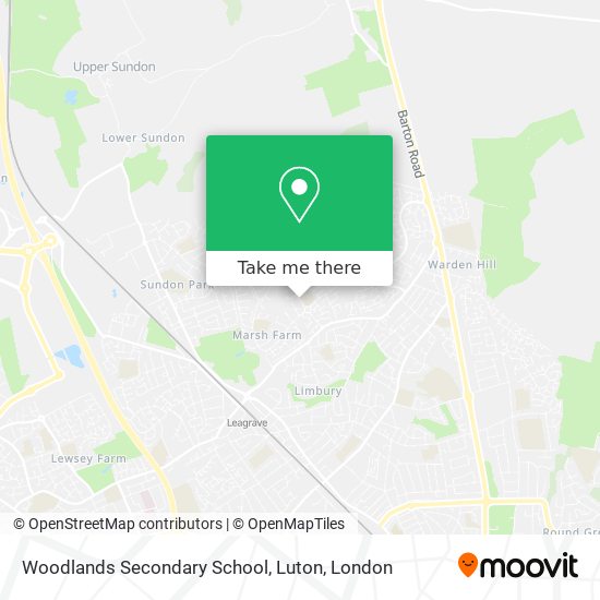 Woodlands Secondary School, Luton map