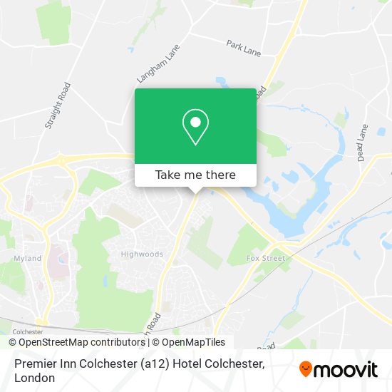 Premier Inn Colchester (a12) Hotel Colchester map