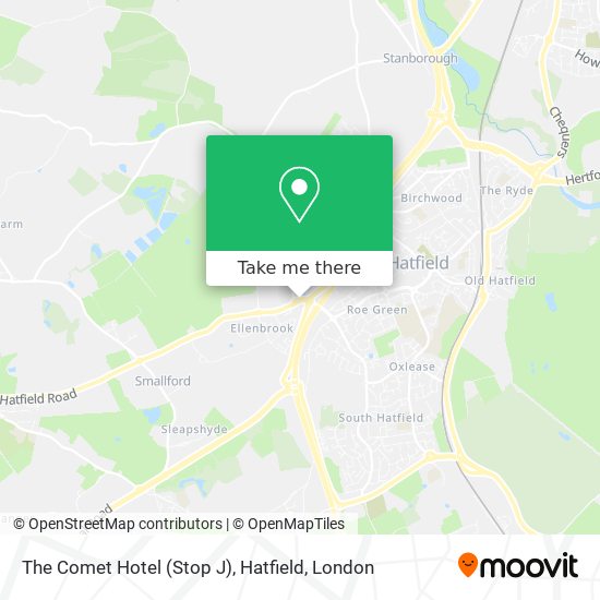 The Comet Hotel (Stop J), Hatfield map