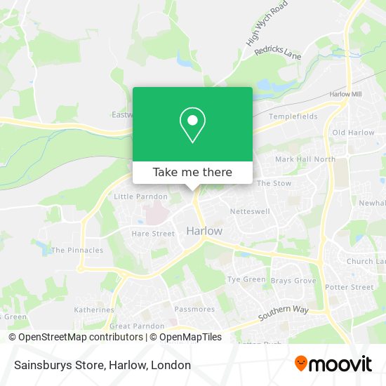 Sainsburys Store, Harlow map