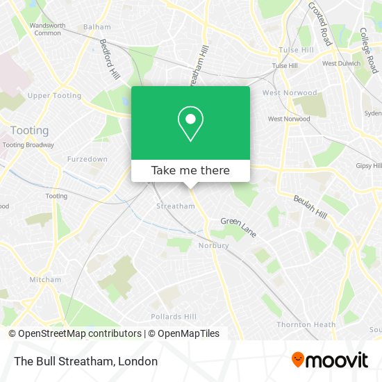 The Bull Streatham map