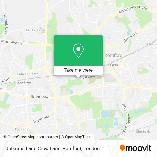 Jutsums Lane Crow Lane, Romford map