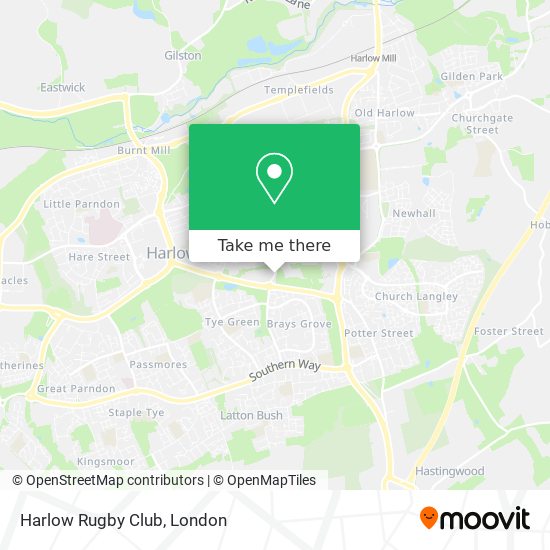 Harlow Rugby Club map