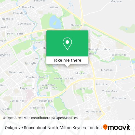 Oakgrove Roundabout North, Milton Keynes map
