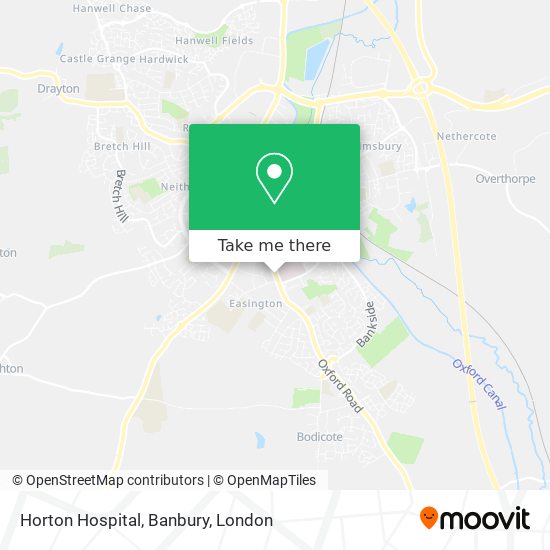 Horton Hospital, Banbury map