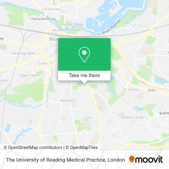 The University of Reading Medical Practice map