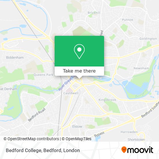 Bedford College, Bedford map