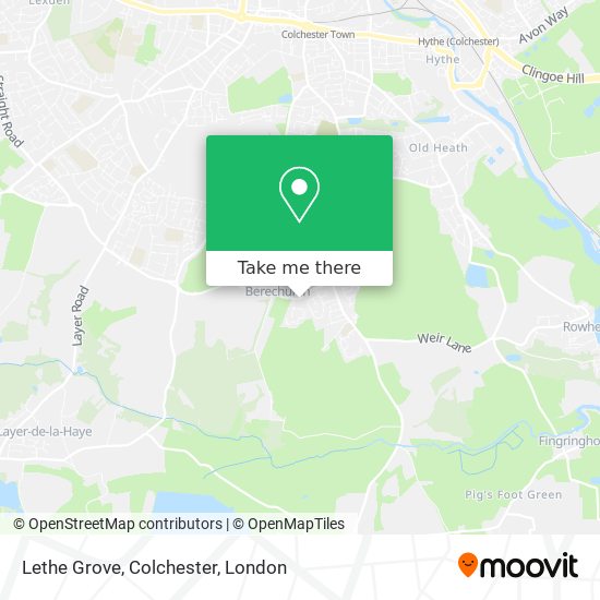 Lethe Grove, Colchester map
