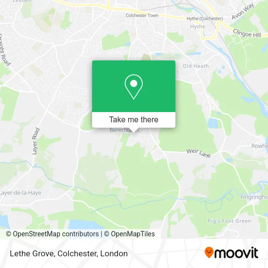 Lethe Grove, Colchester map