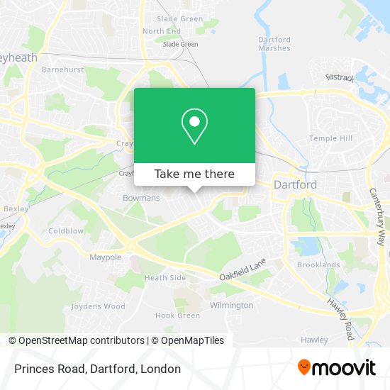 Princes Road, Dartford map