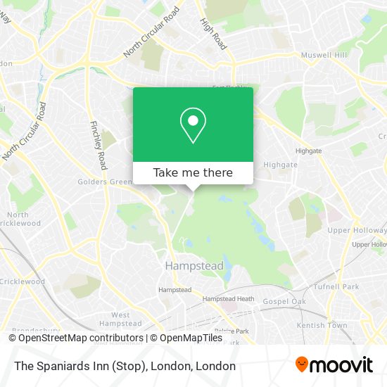 The Spaniards Inn (Stop), London map