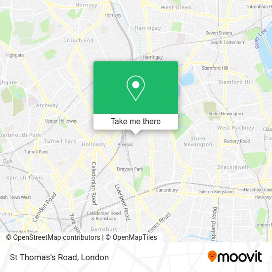 Thomas Raod Map How to Get to St Thomas's Road in Finsbury Park by Tube, Bus or Train?