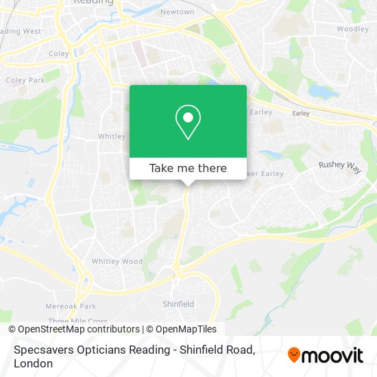 Specsavers Opticians Reading - Shinfield Road map