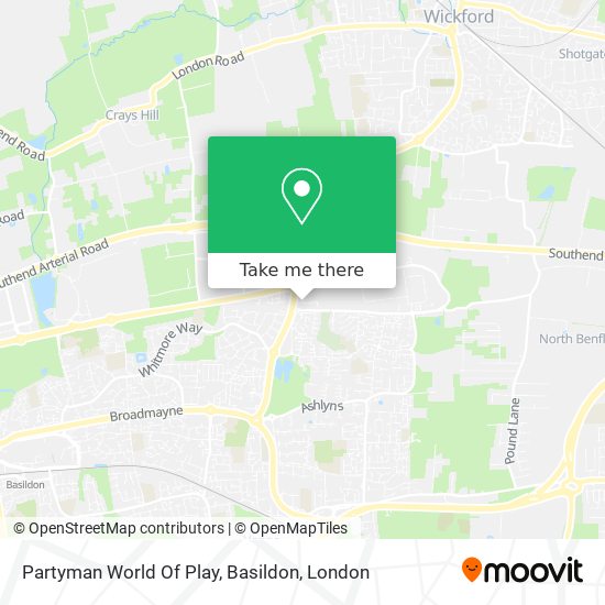 Partyman World Of Play, Basildon map