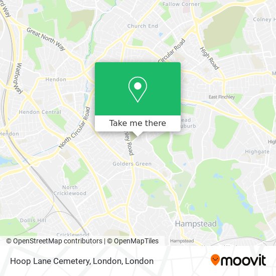Hoop Lane Cemetery, London map