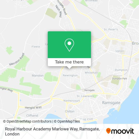 Royal Harbour Academy Marlowe Way, Ramsgate map