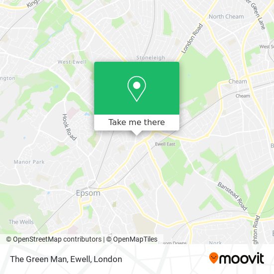 The Green Man, Ewell map