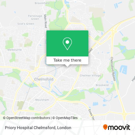 Priory Hospital Chelmsford map