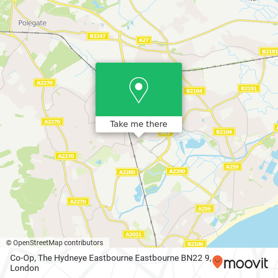 Co-Op, The Hydneye Eastbourne Eastbourne BN22 9 map