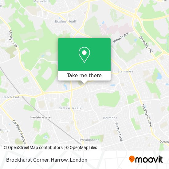 Brockhurst Corner, Harrow map