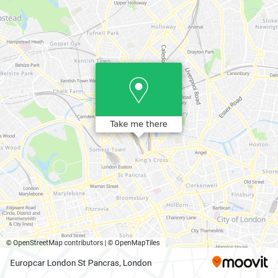 Europcar London St Pancras map