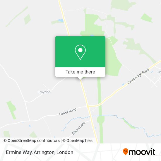 Ermine Way, Arrington map