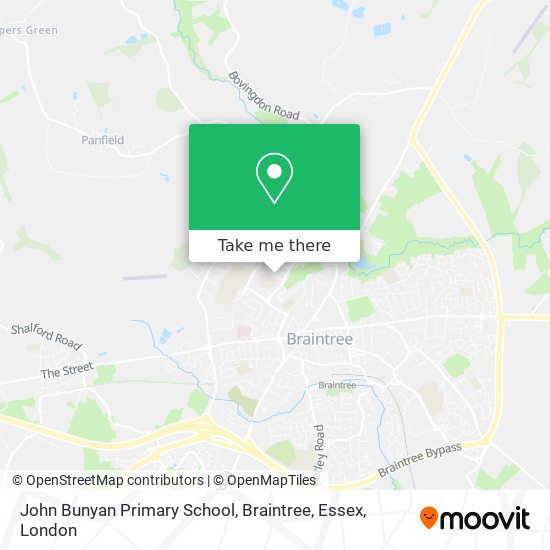 John Bunyan Primary School, Braintree, Essex map