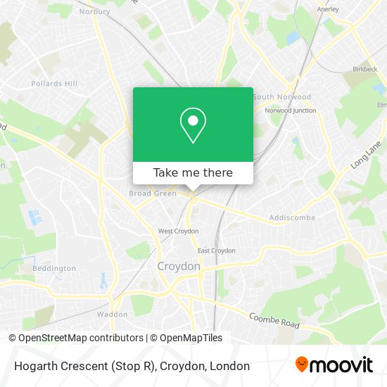 Hogarth Crescent (Stop R), Croydon map