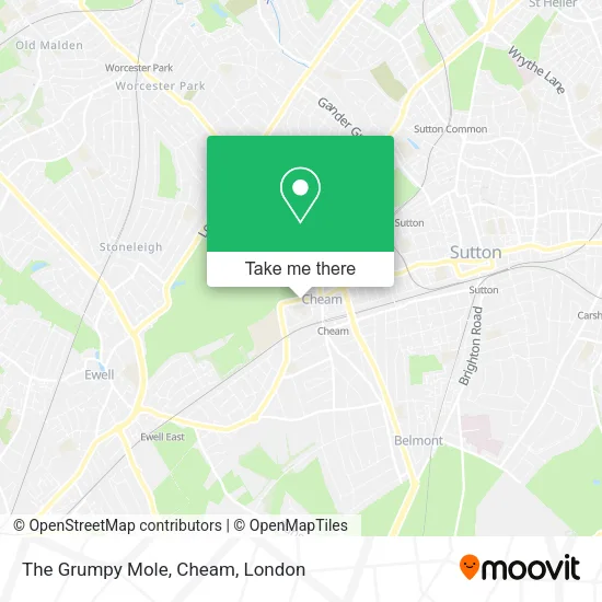 The Grumpy Mole, Cheam map