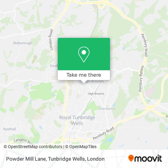 Powder Mill Lane, Tunbridge Wells map