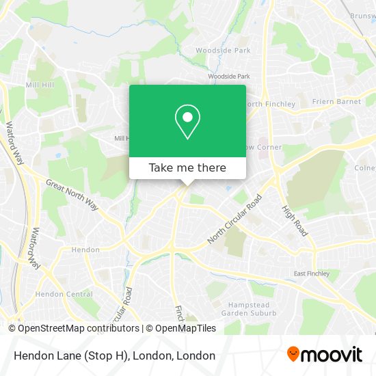 Hendon Lane (Stop H), London map