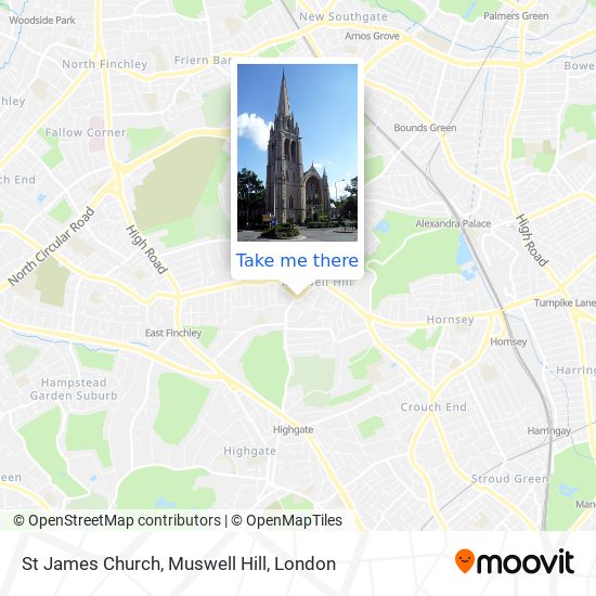 St James Church, Muswell Hill map