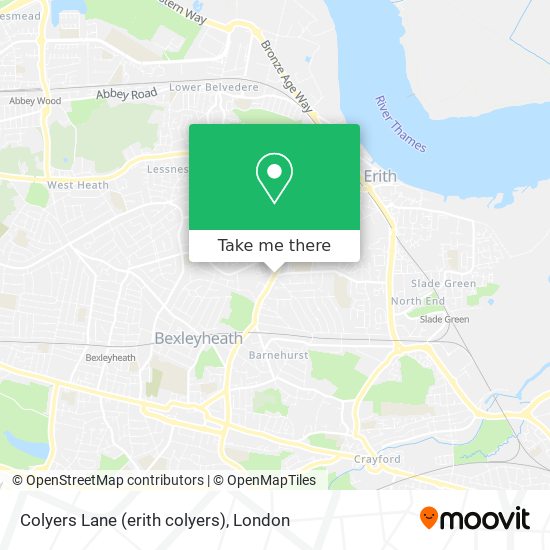 Colyers Lane (erith colyers) map