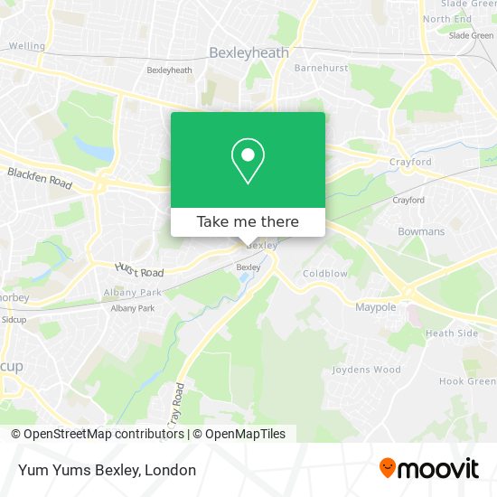 Yum Yums Bexley map
