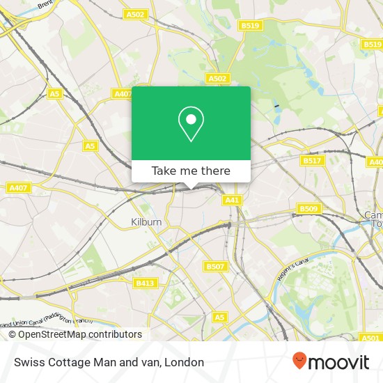 Swiss Cottage Man and van, 142 Broadhurst Gardens Hampstead London NW6 3BH map