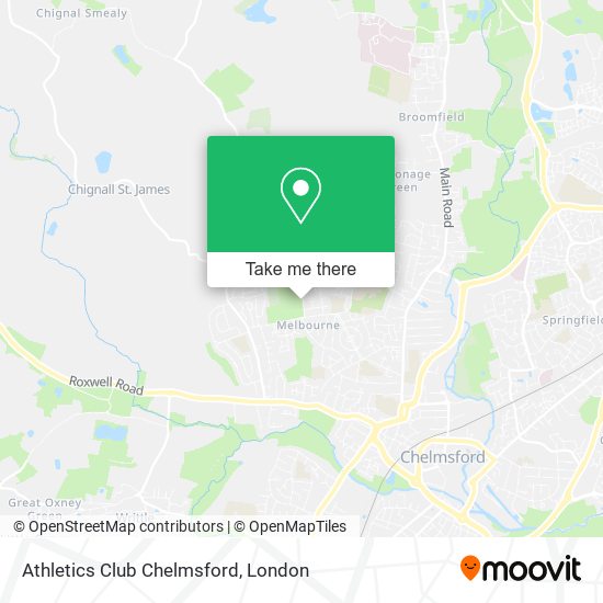 Athletics Club Chelmsford map
