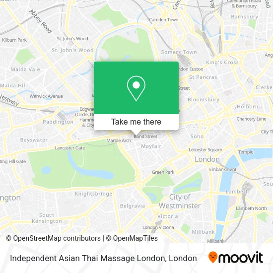 Independent Asian Thai Massage London map