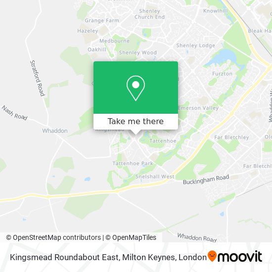 Kingsmead Roundabout East, Milton Keynes map