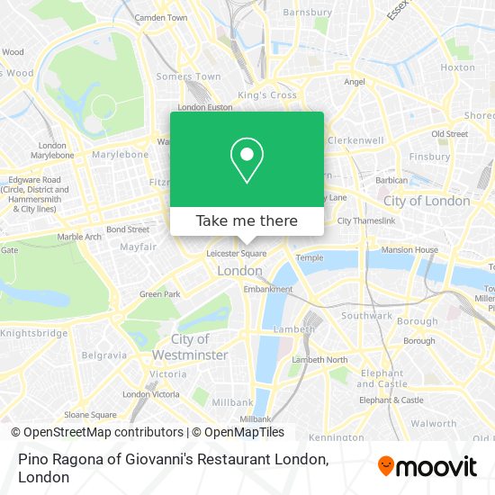 Pino Ragona of Giovanni's Restaurant London map