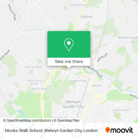 Monks Walk School, Welwyn Garden City map