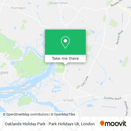 Oaklands Holiday Park - Park Holidays Uk map