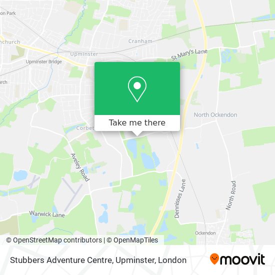 Stubbers Adventure Centre, Upminster map