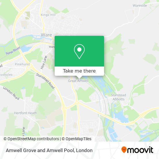 Amwell Grove and Amwell Pool map