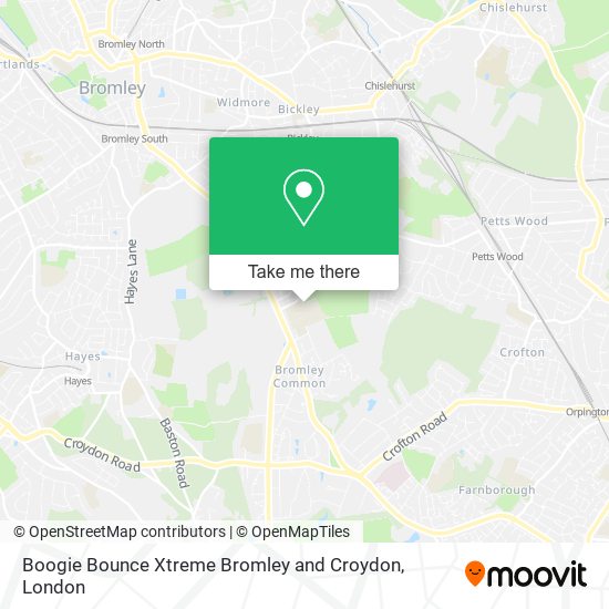 Boogie Bounce Xtreme Bromley and Croydon map