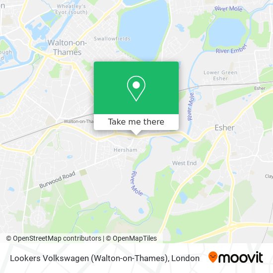 Lookers Volkswagen (Walton-on-Thames) map