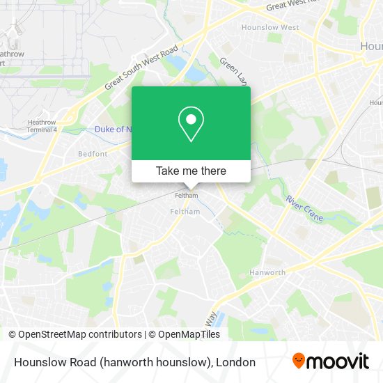 Hounslow Road (hanworth hounslow) map