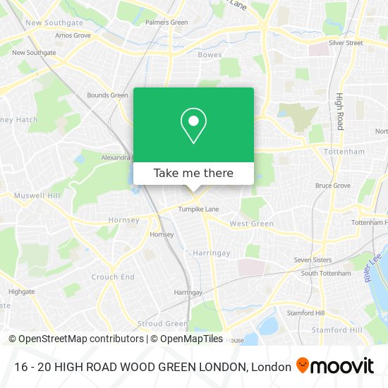 16 - 20 HIGH ROAD WOOD GREEN LONDON map
