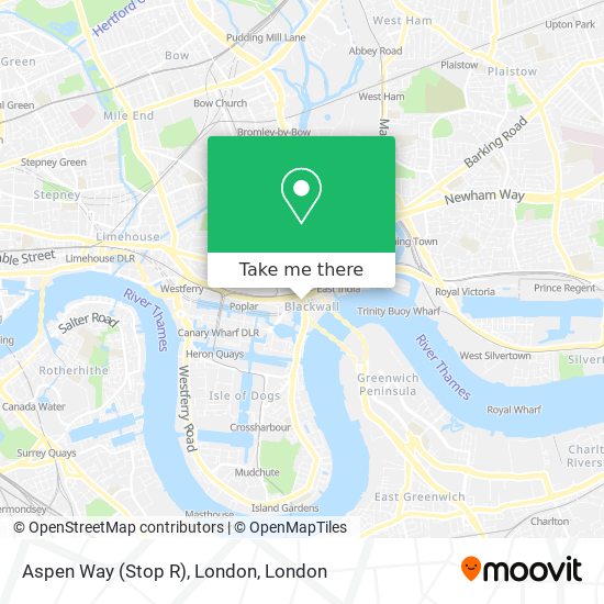 Aspen Way (Stop R), London map