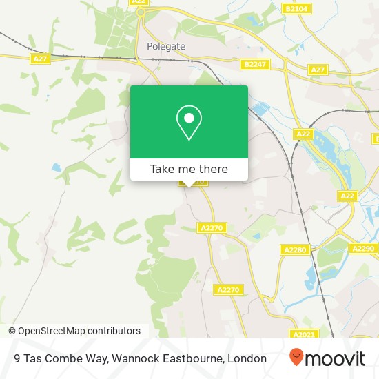 9 Tas Combe Way, Wannock Eastbourne map